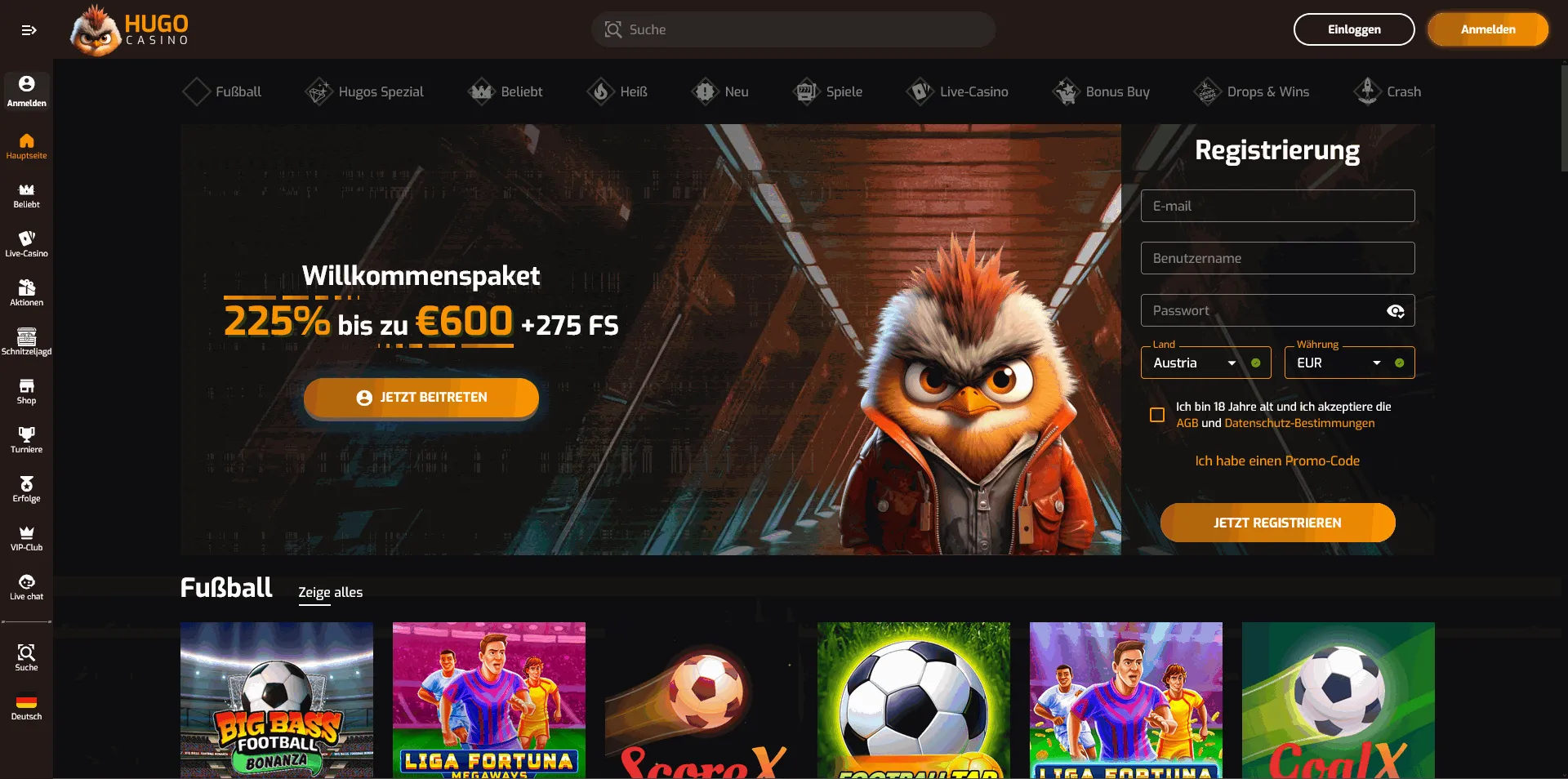 Hugo casino offers Hugo online casino homepage